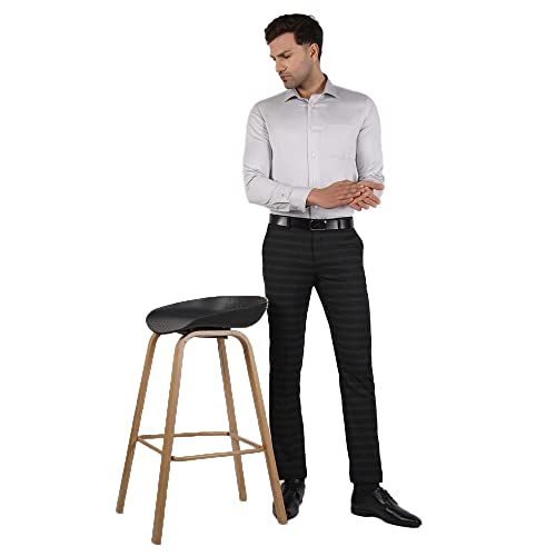 Image of blackberrys Printed Polyester Viscose Slim Fit Mens Work Wear Trousers