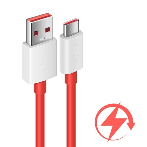 Image of 80W Fast Charger Adapter & USB-A to Type C Cable Combo, Compatible with OnePlus, Realme, Xiaomi, Redmi, OPP, Vivo & Other Smartphones, Type C Charger Supports Dash, Warp, Vooc,SuperVooc