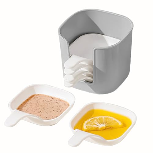 Genérico Plato Para Salsa | 6 Piezas Bandejas Para Dipear Con Asa | Salsera Con Soporte Para Yogur Cena Familiar Meriendas Barbacoa Reuniones Mesa Restaurantes