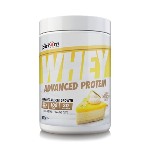 Per4m Whey Protein, Apoyo Muscular, Recuperación Eficaz, Diseñada Para Potenciar Fuerza Y Resistencia En Entrenamientos Fitness Y Nutrición Deportiva Avanzada – Lemon Cheesecake – 900g