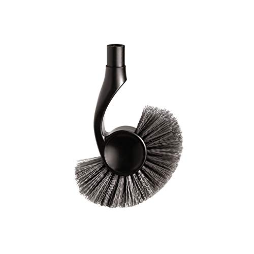 simplehuman Replacement Toilet Brush Head, Easy Screw On, Stiff Outer Bristles, Black Plastic