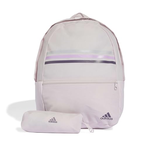 adidas Unisex Classic Horizontal 3-Stripes Backpack, almost pink/shadow violet, One size
