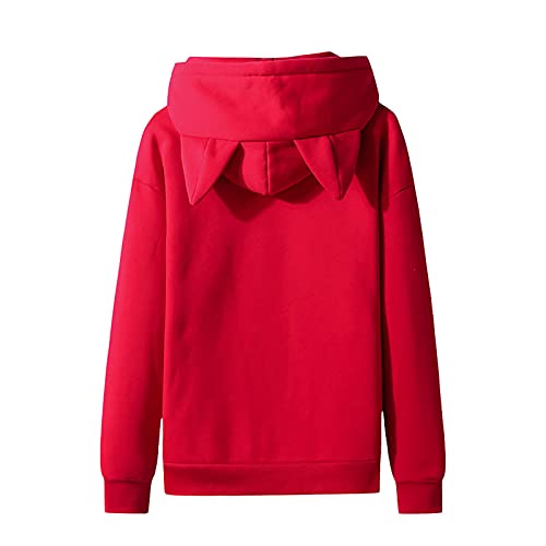 Unisex Hoodies Cat Ear Hooded Sweater Coats Long Sleeve Hoodies Sweatshirt Blouse Pullover Outwear for Women Men - Main Image