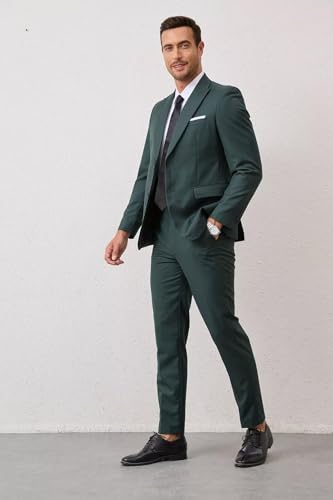 Men Two Button Blazer Pants Suit for Formal Business Men's 2 Piece Suit Slim Fit Wedding Tuxedos Prom Suits ALV163