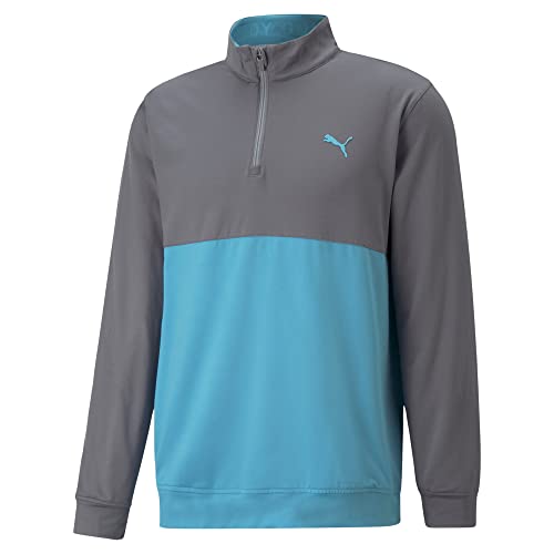 Sudadera PUMA Gamer Colorblock contra el frío ligero con cremallera 1/4 aqua S