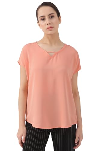 Image of Van Heusen Women's Polyester Regular Fit V-Neck Formal Top