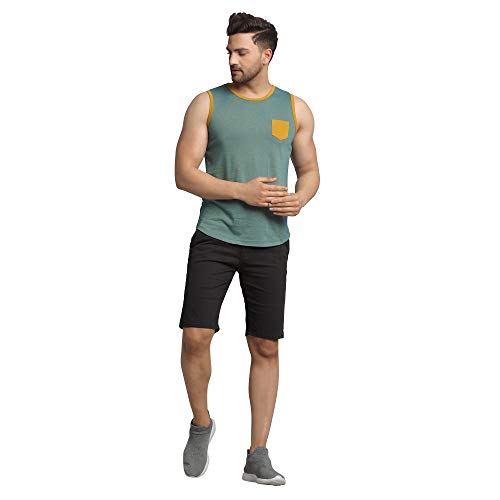 Image of RIGO Men's Striped Slim Fit Vest (SD01211054 Green