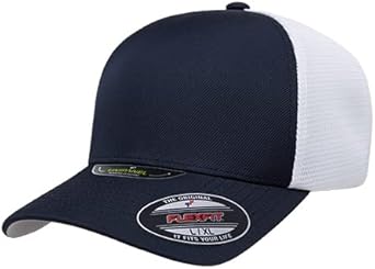 Flexfit Melange Unipanel Trucker Cap - Small-Medium True Navy/White
