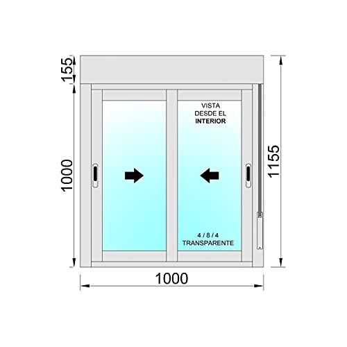 Miniatura 2 de Ventanastock Ventana Aluminio 1000x1155 Corredera Con Persiana De Pvc 2 Hojas Con Mosquitera