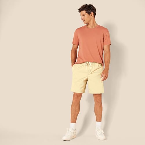 Image of Amazon Essentials Men's 8 inch Inseam Relaxed-Fit Cotton Drawstring Pull-On Walk Shorts, Summer-Weight