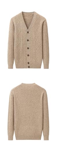 Men V-Neck Solid Wool Sweater Buttons Cardigan Knit Sweater Long Sleeve Warm Casual Jumpers3