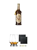 Amarula Südafrika Likör mit Sahne 0,7 Liter + The Glencairn Glas Stölzle 2 Stück + Schiefer Glasuntersetzer eckig ca. 9,5 cm Ø 2 Stück