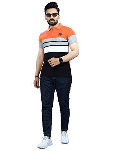 Image of Men's Regular Fit Striped Polo T-Shirts