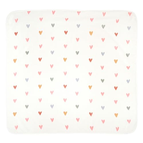 Image of Stephan Baby Hooded Towel - Playful and Soft 100% Cotton Velour Terry Cloth, 29 inch Square, Hearts