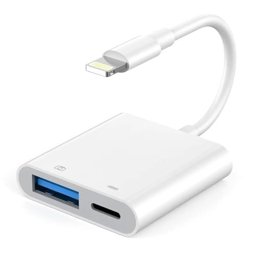 Image of Verilux 2-in-1 Lighting Connector with Camera Port Compatible with iPhone 14 /13 /12 /11 /X /8 /7 /6s /SE