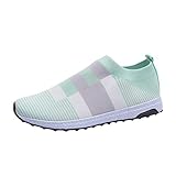  ORANDESIGNE Chaussures de Sport Femme Basket Mode Multisports Compétition Trail Entraînement Course Running Sneakers Fitness Gym Respirants Vert 39