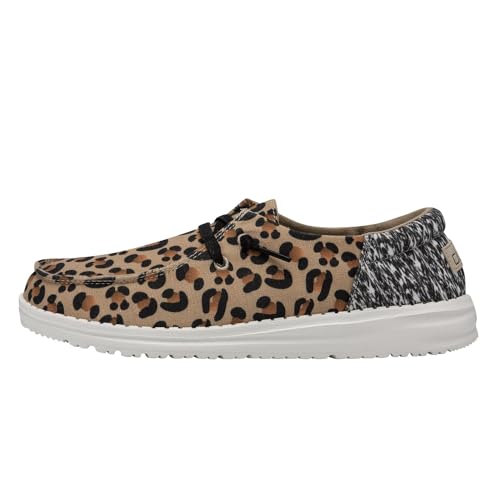 Image of HEYDUDE Women's Wendy Funk Cheetah Collage Size 7 | Womena€s Shoes | Womena€s Lace Up Loafers | Comfortable & Light-Weight