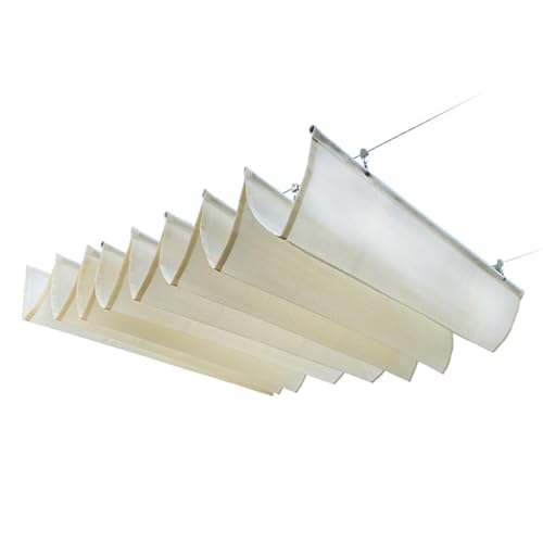 Voile d'ombrage de toit en PEHD beige à vagues rétractables - 2