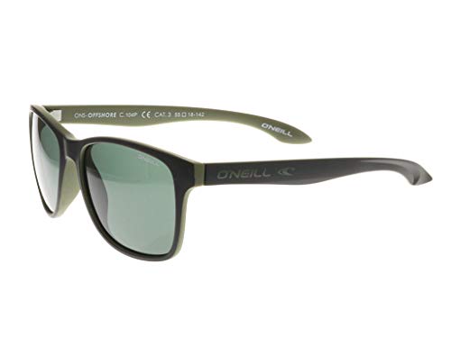 O'Neill Unisex Polarized Sunglasses Black/Green Onoffshire 104P Size 55-18-142mm Black 55mm, black, 55mm