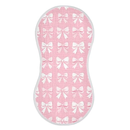 xigua Bow Pattern Baby Burp Cloths for Newborn Boys and Girls 1 Pack, Soft & Absorbent Cotton Baby Burp Cloth, Baby Washcloths, Newborn Towel, Burp Rags