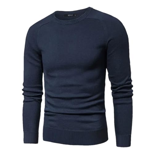 Men's Pollovers Cotton Knitted Sweater Jumper Round-Neck Knitwear Polo Jersey
