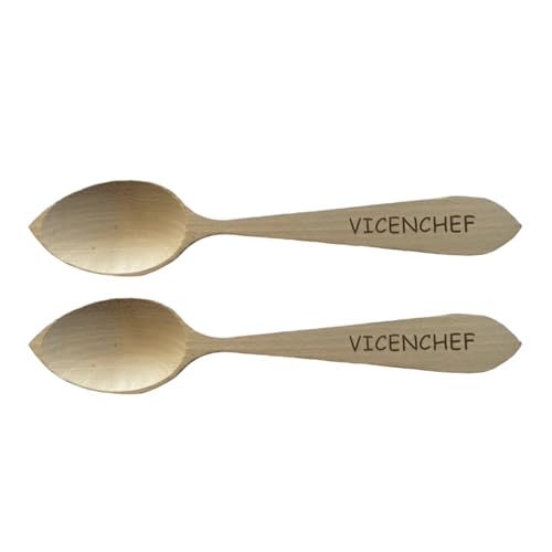 Regalo Grabado – 1 Pack, de 2 Cucharas Personalizadas de Madera Natural | Grabado Permanente e imborrable | Ideal para Cocina y Eventos | Grabado en las 2 Caras | Unidades (1)