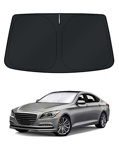 Image of KUST Windshield Sun Shade for Hyundai Genesis 2015-2016 & Genesis G80 2017-2020 Window Accessories Shade Sun Visor Foldable Block UV Rays Keep Car Cooler