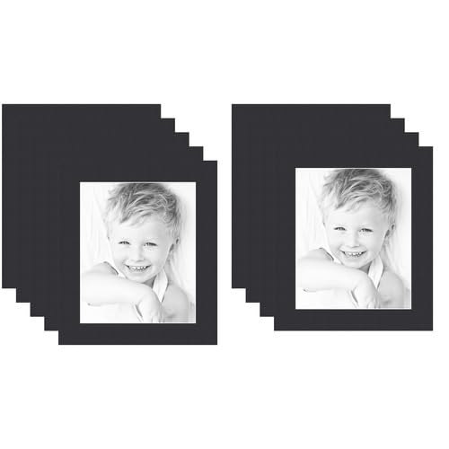 8.5x11 Granite/Mountain Grey Custom Mat for Picture Frame with 4.5x7 Opening Size (Mat Only, Frame NOT Included) - 9 Pack