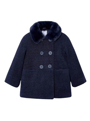 Mayoral Knitted Fur Coat for Girls Navy