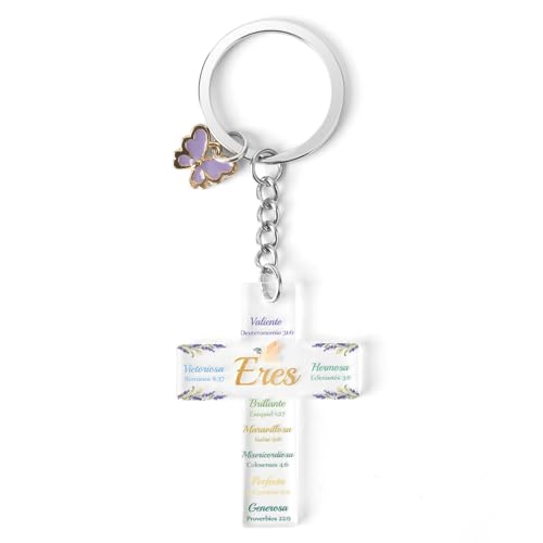 QWZify Presente Natal presente porta-chaves de acrílico presentes porta-chaves presentes aniversário acrílico porta-chaves porta-chaves original, A Bíblia, Tamanho único