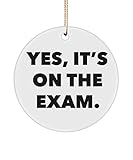 Cute But Rude Funny Professor Present for Teacher Yes. It's On The Exam. Ceramic Christmas Tree Ornament