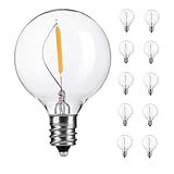 Brightown Clear Globe G40 Screw Base LED Light Bulbs, Pack of 10
