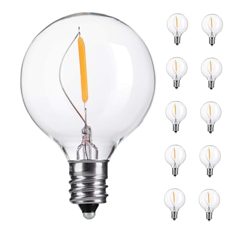 Brightown Clear Globe G40 Screw Base LED Light Bulbs, Pack of 10