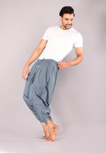 Image of Urali Men's Solid 100% Cotton Dhoti Pants - D100A