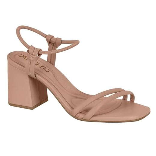 Sandália Feminina Beira Rio – Salto Grosso, Confortável e Elegante – Cor Nude - 36