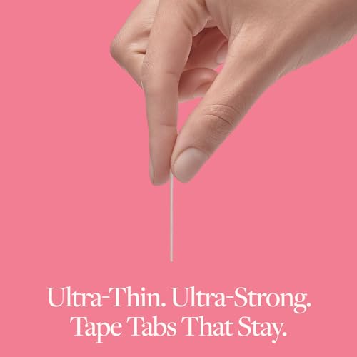 Image of GOO GOO Double Sided Wide Hair Extension Tape, 48 Pieces, 3.2 * 0.3inch, No Residue Invisible Hold, Adhesive Replacement Tabs