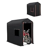 Mozan バイクガレージ サイクルハウス 自転車テント サイクルポート 1台用 2台用 小型バイク バイクシェルター バイクテント 自転車置き場 物置 収納 防水 日よけ 屋外簡易 日本語説明書 (110(横)×200(奥)×180(高)cm)