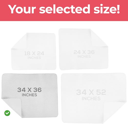 Image of 4 Pack Waterproof Reusable Heavy Absorbency Incontinence Bed Pads 34 inchx36 inch | Utopia Bedding Washable Underpads, Chuck Pads for Adults, Kids, Elderly and Pets, Bedwetting Pads for Sofa and Couch, White
