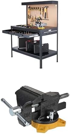 Olympia Tools Multipurpose Workbench with Power Outlets and Light & 4Inch Bench Vise, Built Your own Workshop