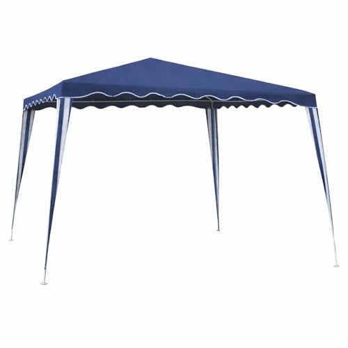 Tenda do gazebo destacável 3 x 3 m, azul, com tubos de aço de alta resistência, proteção UV, poliéster 140 g/m2, resistente à chuva, para praia, campismo, jardim, pátio, terraço, exterior