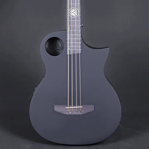 Lindo Neptune Guitare basse électro-acoustique avec housse rembourrée Noir mat 76,2 cm