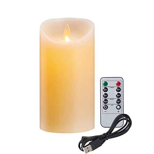 Koelaa Vela LED Recargable USB con Control Remoto, Velas sin llama, Decoración para Salón, Bodas, Halloween, Navidad - 7.5x10cm