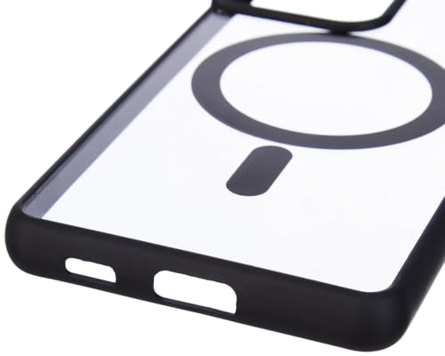 Image of JGD PRODUCTS for Samsung Galaxy S21 Ultra 5G Case: Clear Magnetic Slim Fit Case Compatible with Magsafe Rugged Protective Transparent Cover (Black Magnetic)
