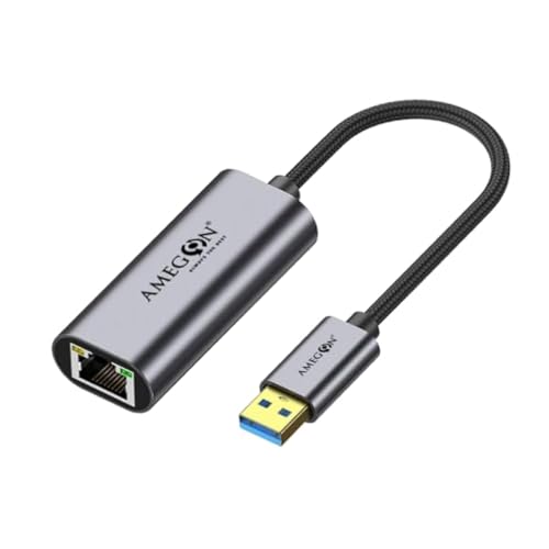 Image of Amua05A USB A-LAN Port USB 3.0, Speed: 10M /100M /1000Mbps, for Projector, Monitor, Tv< Laptop, and More., Black