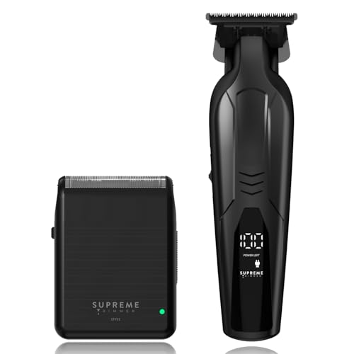 Image of Supreme Trimmer 2-in-One Vader Lite + Solo Lite Foil Shaver Kit | Barber, at Home or Travel Hair Cutting Kit | Black