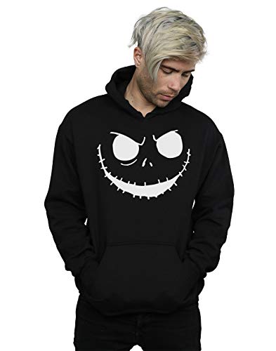 Disney Men's Nightmare Before Christmas Jack's Face Bold Hoodie Black XX-Large