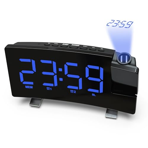 ���e���v �f�W�^�� USB�d���� �ڊo�܂����v �x�b�h���[���K�p �V��̕ǂɓ��e���ꂽ�f�W�^���A���[���N���b�N �w�r�[�X���[�p�[�p�̃f���A�����E�h USB�|�[�g�t�� �g���₷�� �X�k�[�Y�@�\�t�� ������ 12/24H�����\ �u���[�\�� 8�C���`���� (