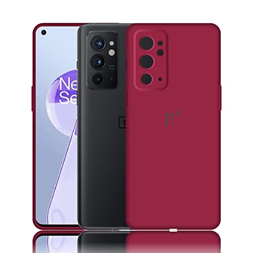 Image of Case Creation Liquid TPU Silicone Cover for Oneplus 9RT Soft Case,Anti-Dirty Slim Case Frosted Matte Cute Candy TPU Raised Bezel (Splash of Color) Back Case Cover for Oneplus 9RT - Glamour Red