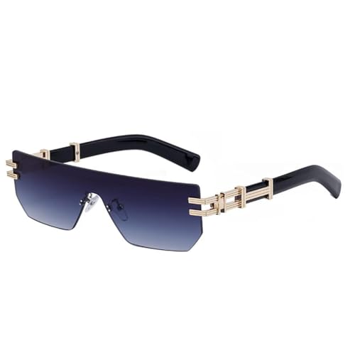Lunettes de soleil rectangulaires vintage sans monture petite taille pour homme et femme