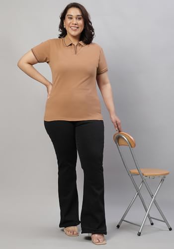 Image of Wear Your Opinion Women's Plus Size Tipped Collar Neck Polo Tshirt